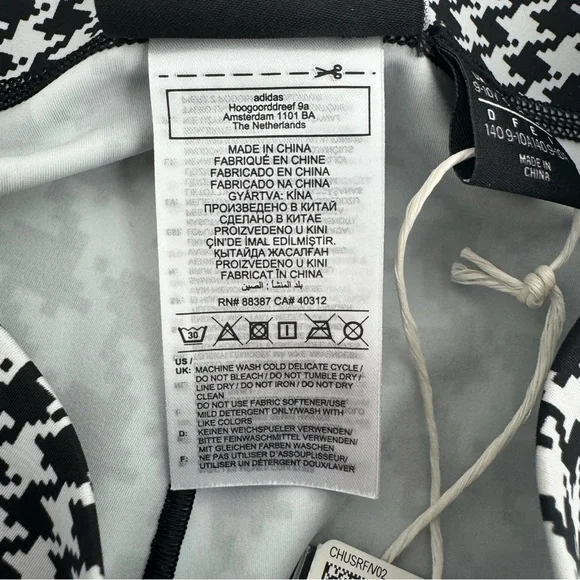 NWT adidas Ivy Park Big Girls Nina Tights Houndstooth Size S black White New - Picture 6 of 16
